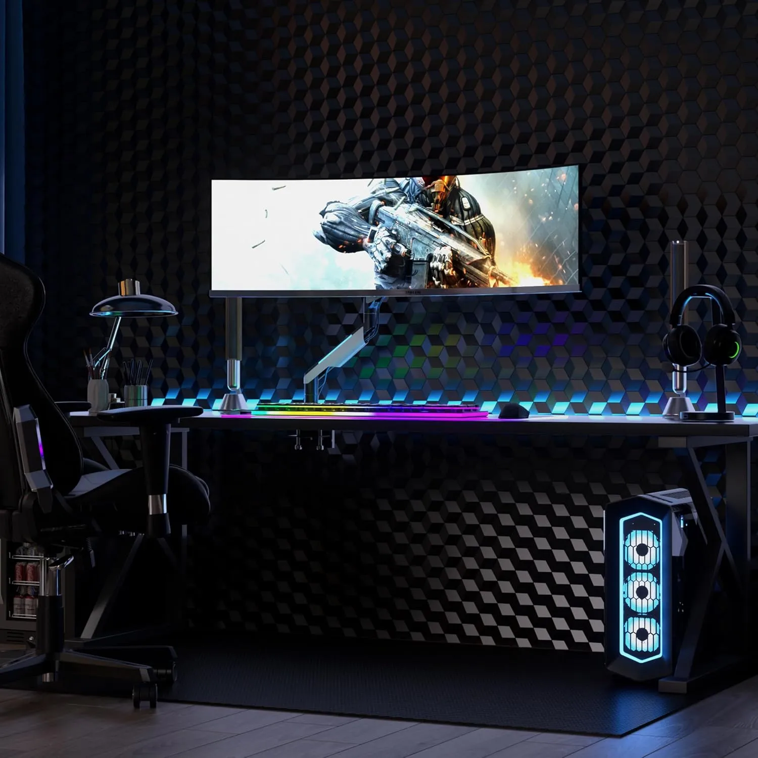 Mount-It! Heavy-Duty Ultrawide Monitor Arm up to 49" / 44 lb for Samsung Odyssey G9