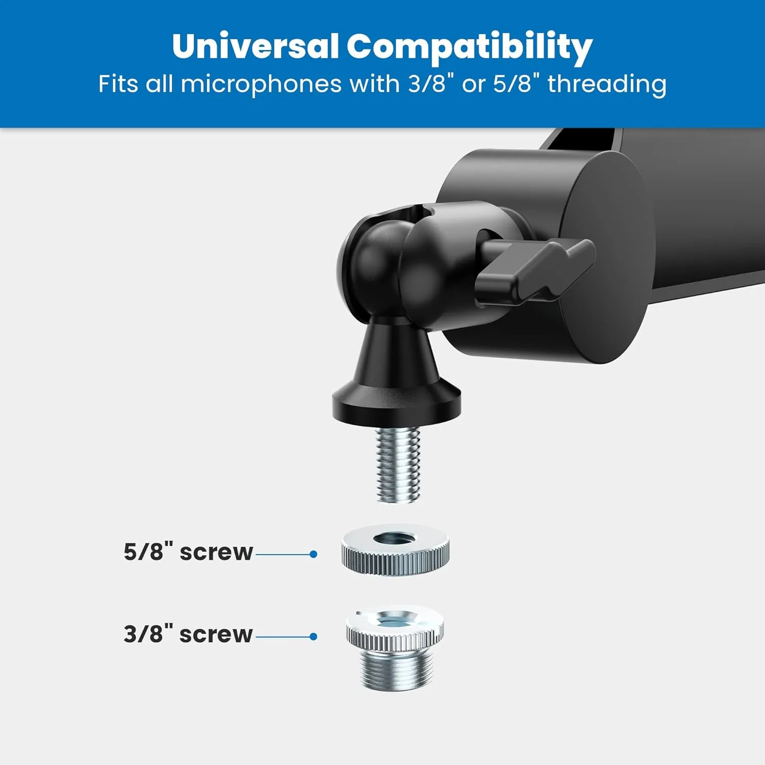 Mount-It! Mic Arm, Microphone Boom Arm, Adjustable Full Motion Mic Desk Mount, for Streaming, Gaming, Podcast, Recording
