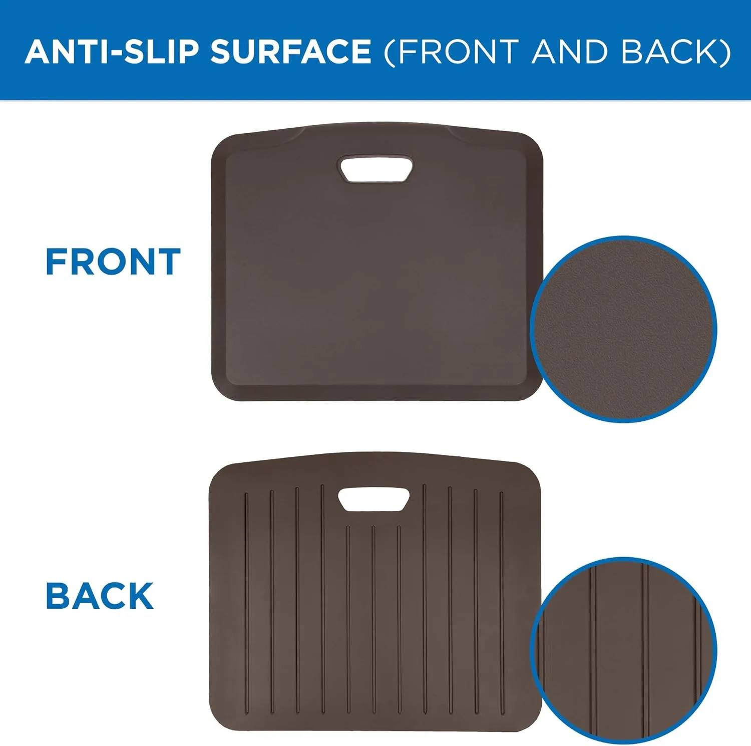 Mount-It! Standing Desk Floor Mat | Brown Standing Comfort Mat for Standing Desk, Home, Office, Kitchen