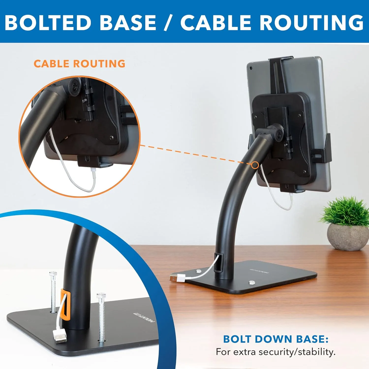 Mount-It! Anti-Theft Tablet Kiosk Countertop Stand | Universal Fit Retail Tablet Stand Compatible with 7.9" to 11" iPad