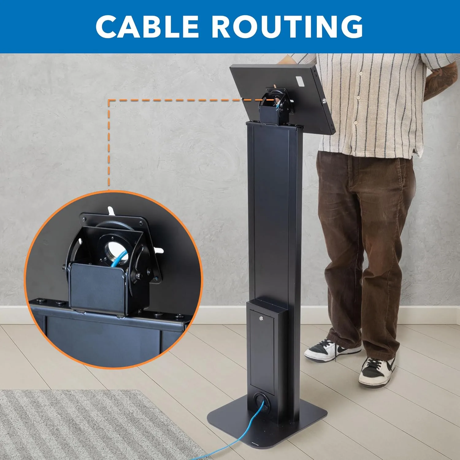 Mount-It! Anti-Theft Tablet Floor Stand Kiosk, Commercial Floor Kiosk with Universal Enclosure