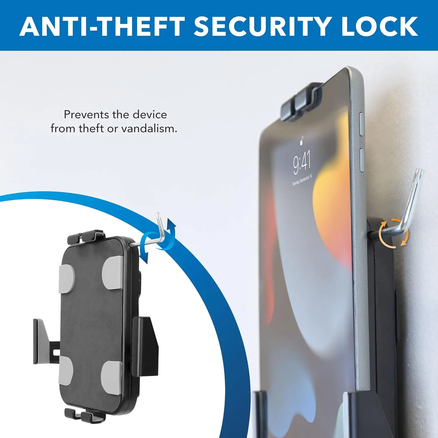 Mount-It! Anti-Theft Tablet Wall Mount | Universal Fit Tablet Kiosk Compatible with 7.9" to 11" Ipad and Samsung Tablets