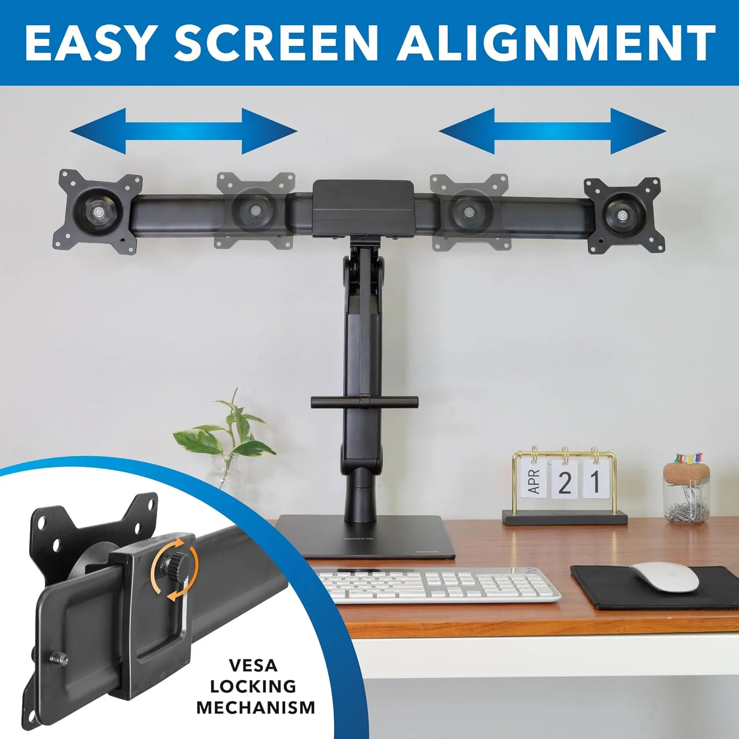 Mount-It! Freestanding Dual Monitor Stand 17" to 32", Height Adjustable