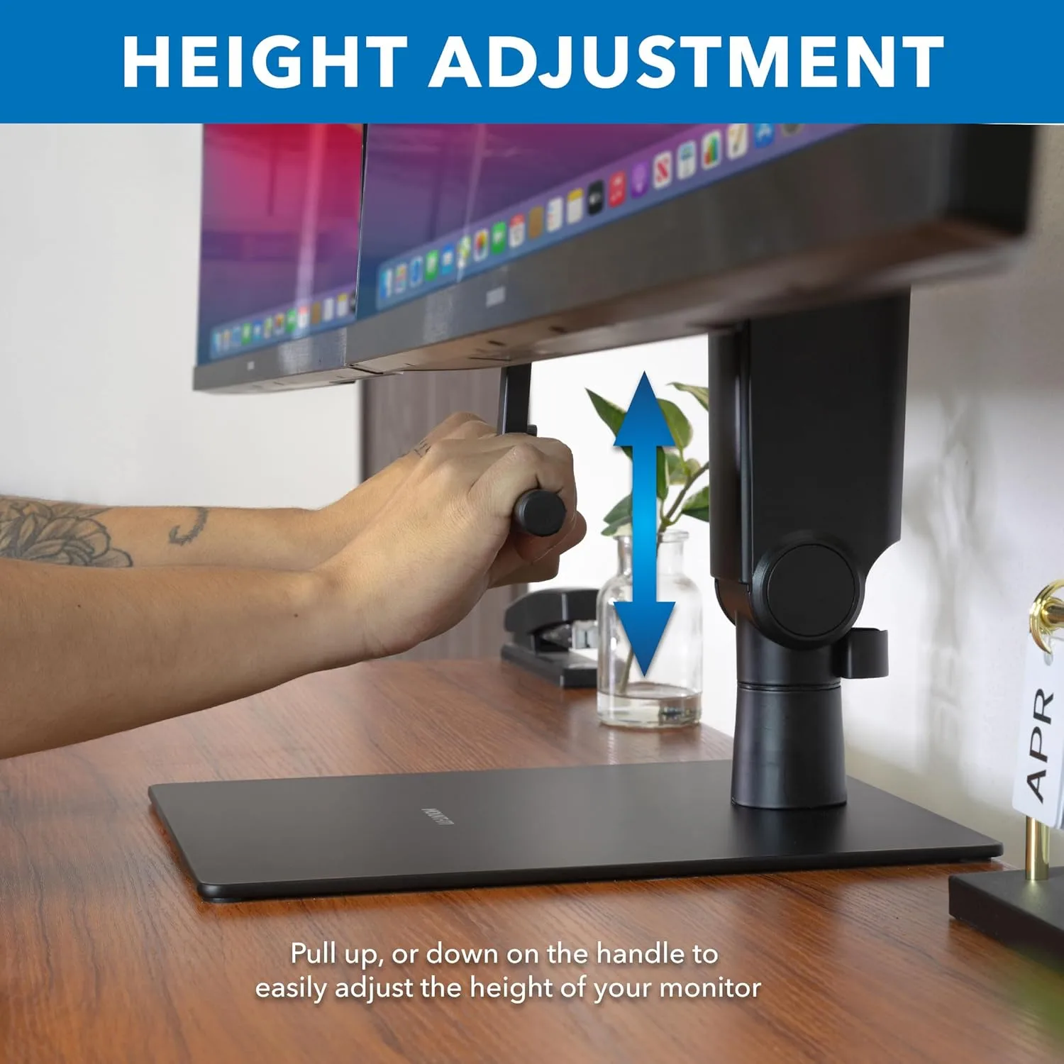 Mount-It! Freestanding Dual Monitor Stand 17" to 32", Height Adjustable