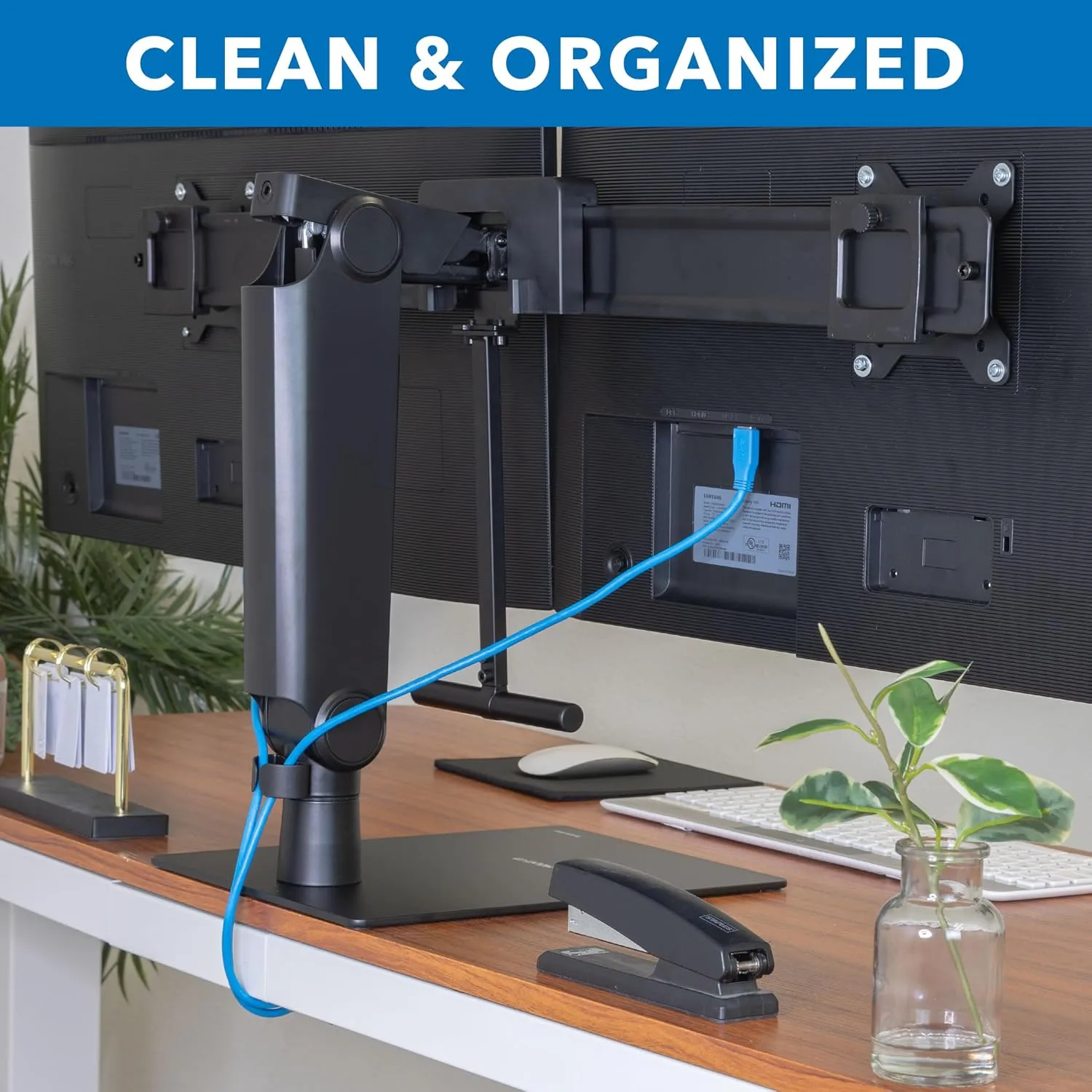 Mount-It! Freestanding Dual Monitor Stand 17" to 32", Height Adjustable