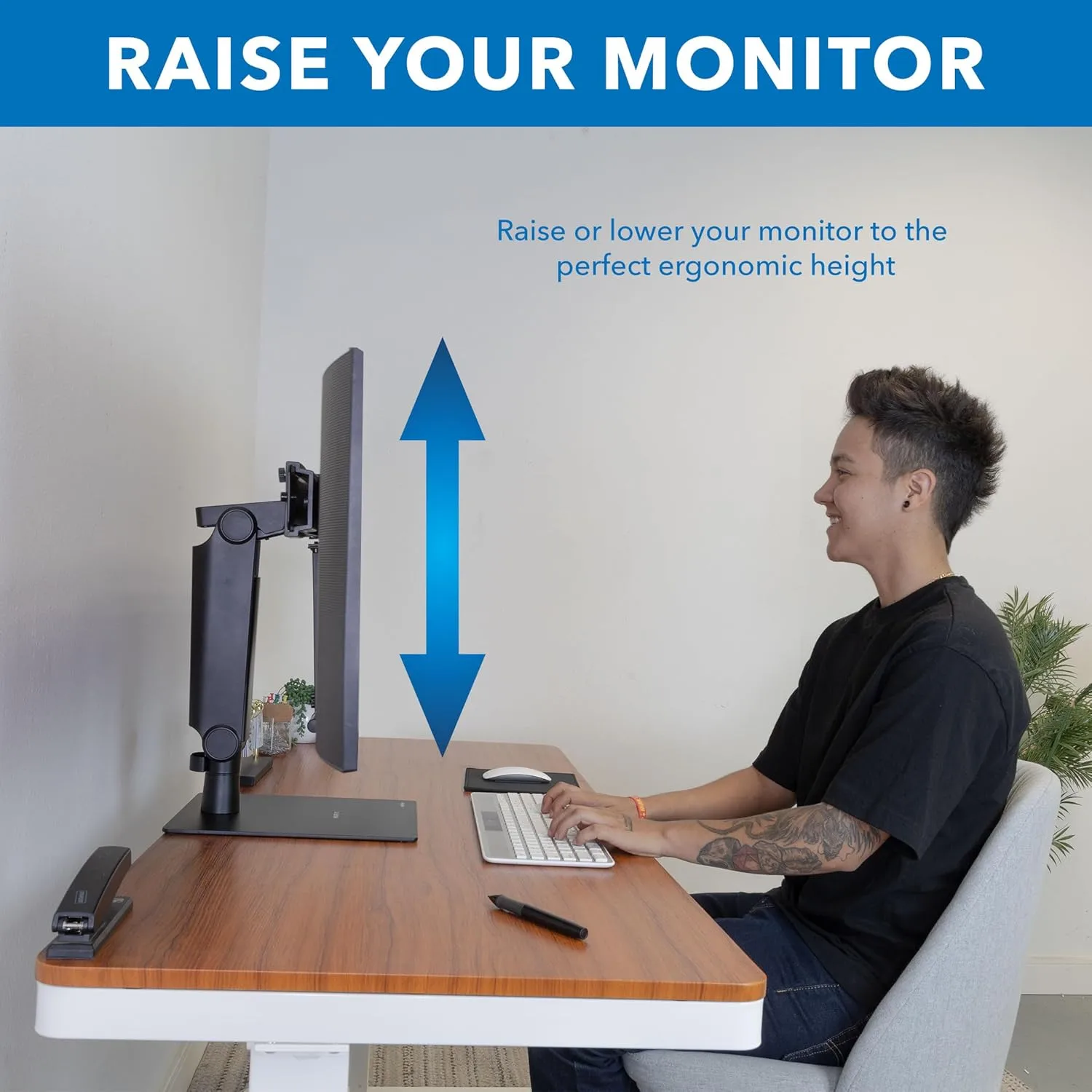 Mount-It! Freestanding Dual Monitor Stand 17" to 32", Height Adjustable