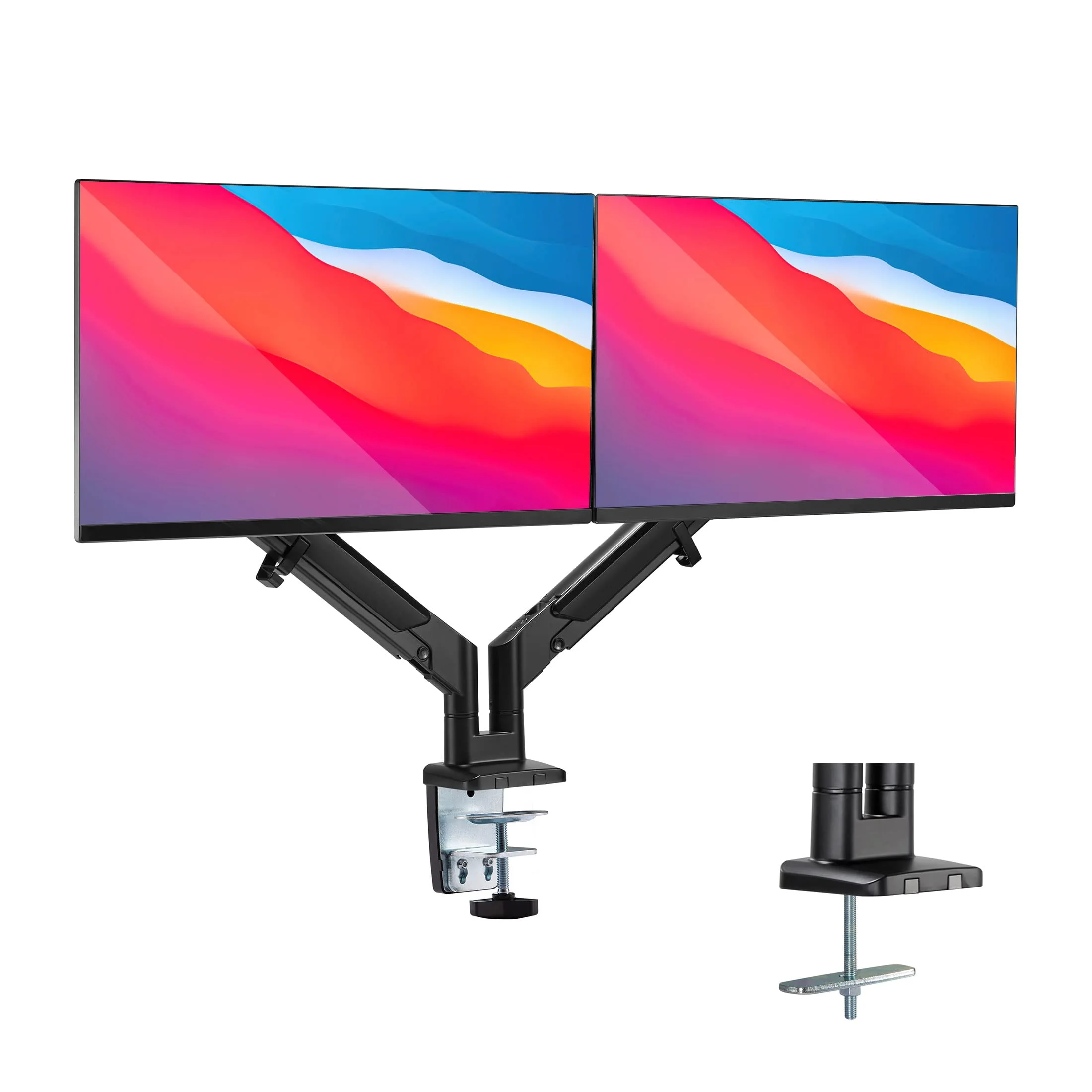 Mount-It! Dual Monitor Arm for 2 Monitors 17" to 32" Screens, Holds 19.8lbs per Arm, Height Adjustable, Tilt/Swivel/Rotate