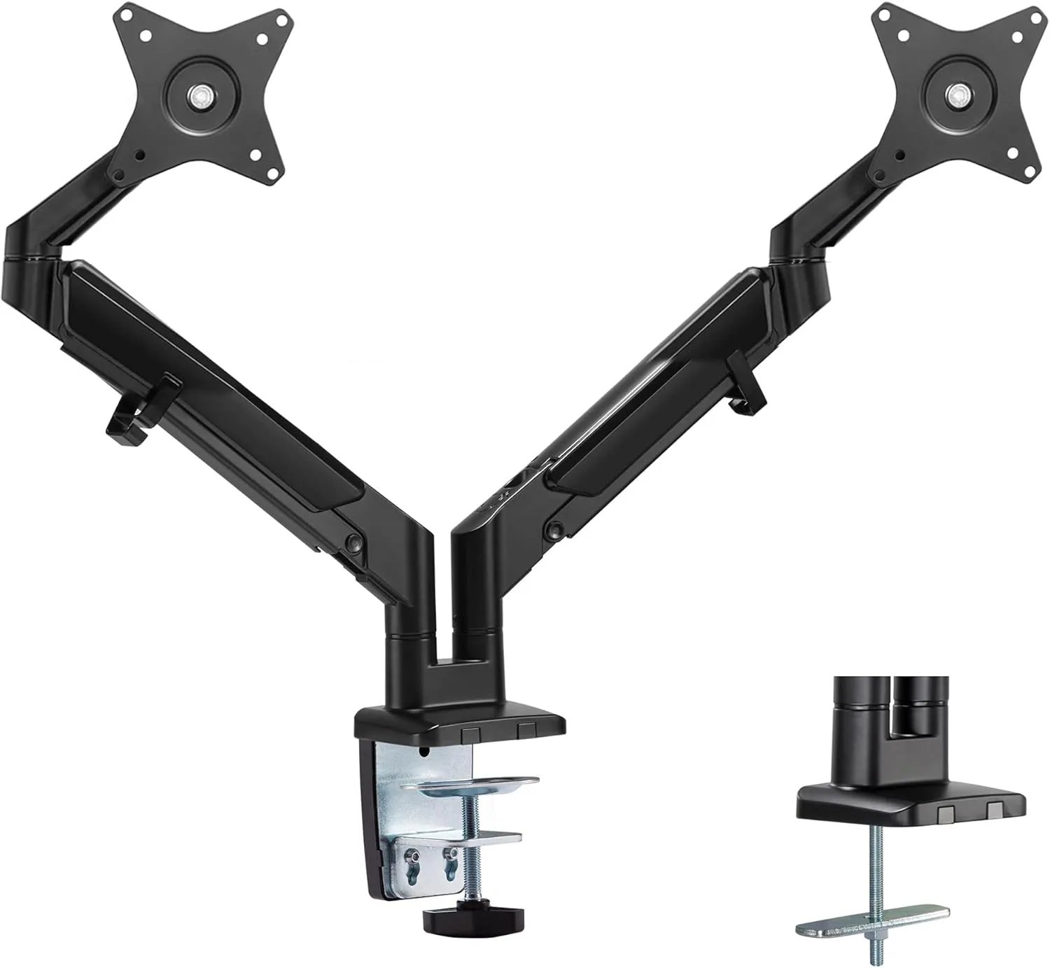 Mount-It! Dual Monitor Arm for 2 Monitors 17" to 32" Screens, Holds 19.8lbs per Arm, Height Adjustable, Tilt/Swivel/Rotate
