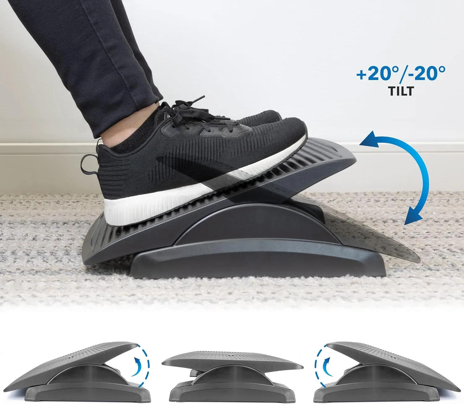 Mount-It! Ergonomic Footrest for Office or Home | Under Desk Tilting Footrest | Adjustable Desk Foot Rest with Massaging