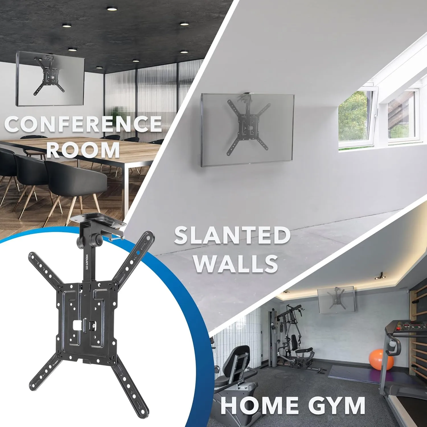 Mount-It! Flip Down TV Mount | Folding Ceiling TV Mount for 23 to 55 Inch | Heavy-Duty Bracket for Roof and Slanted Walls