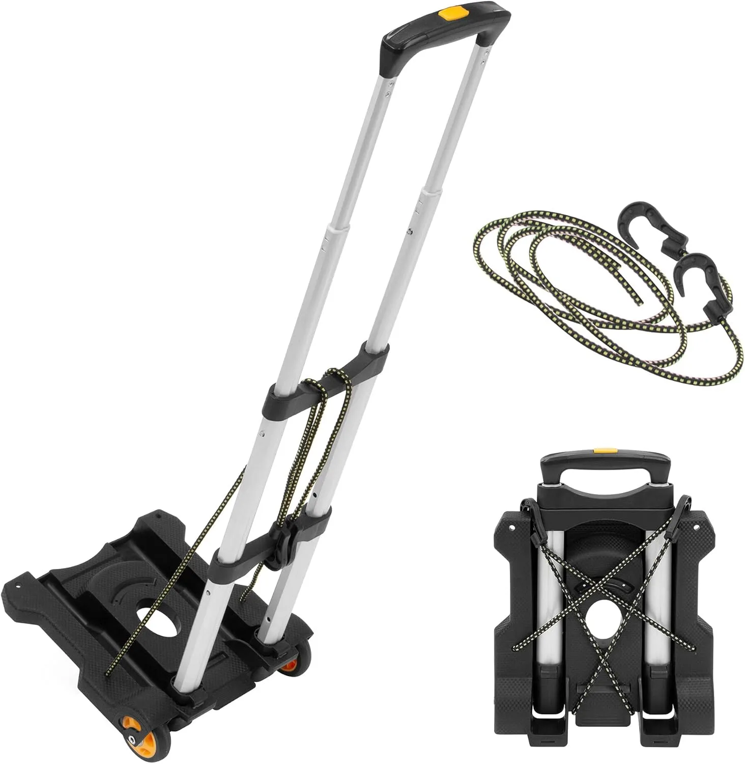 Mount-It! Luggage Cart with Wheels Foldable | Strong, Compact Luggage Cart Holds 77 Pounds - Carry Boxes