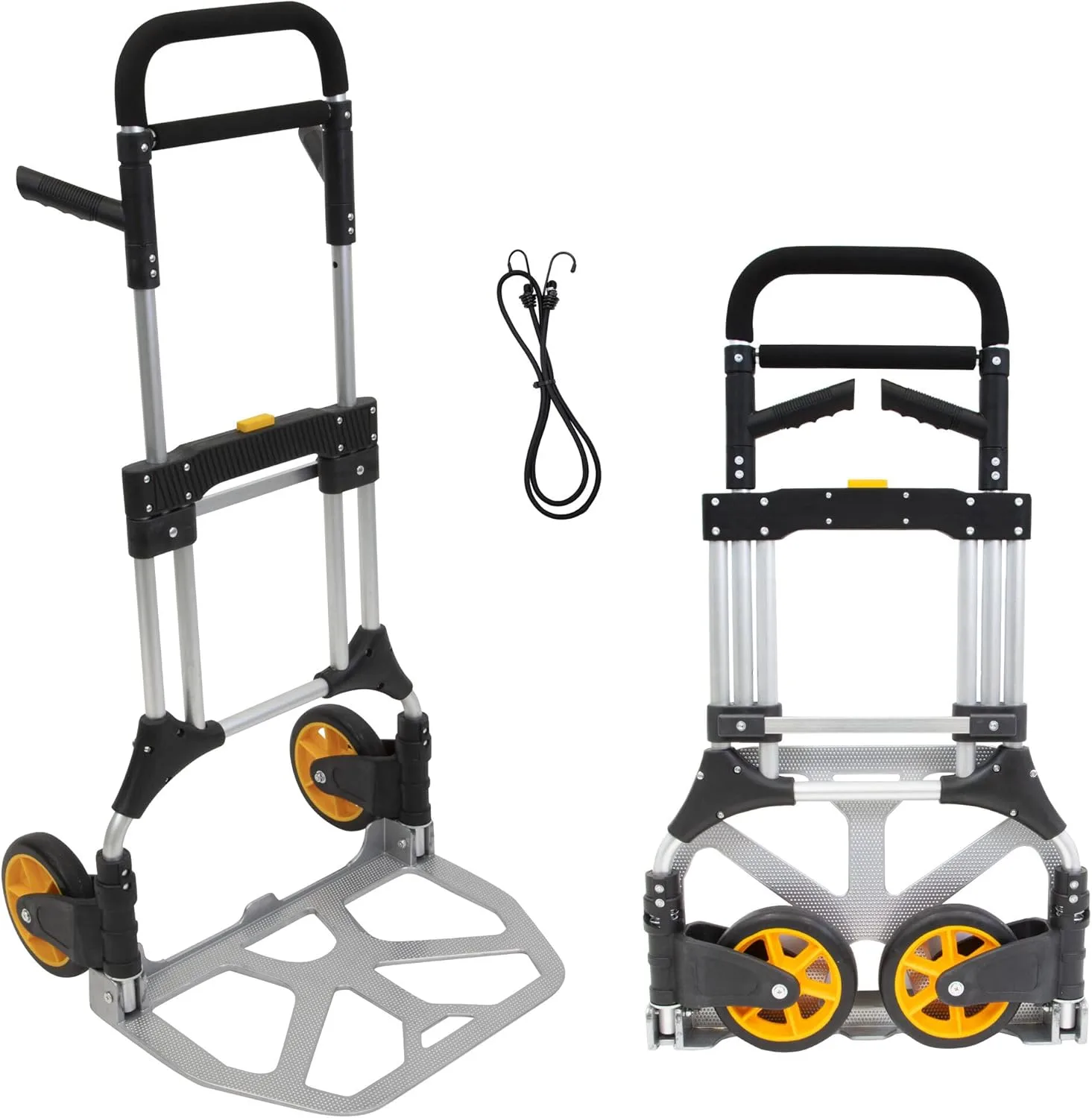 Mount-It! Folding Dolly, Aluminum Trolley, Industrial Grade Heavy Duty 440 Lb Capacity Hand Truck with Durable Rubber Wheels