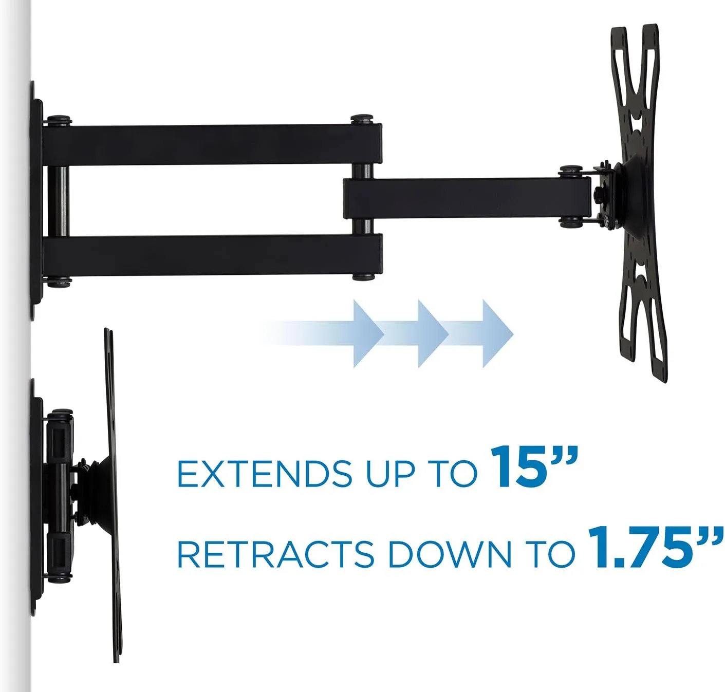 Mount-It! TV Wall Mount Bracket with Full Motion Arm Fits 13-42” Flat Screen TVs VESA 75, 100, 200