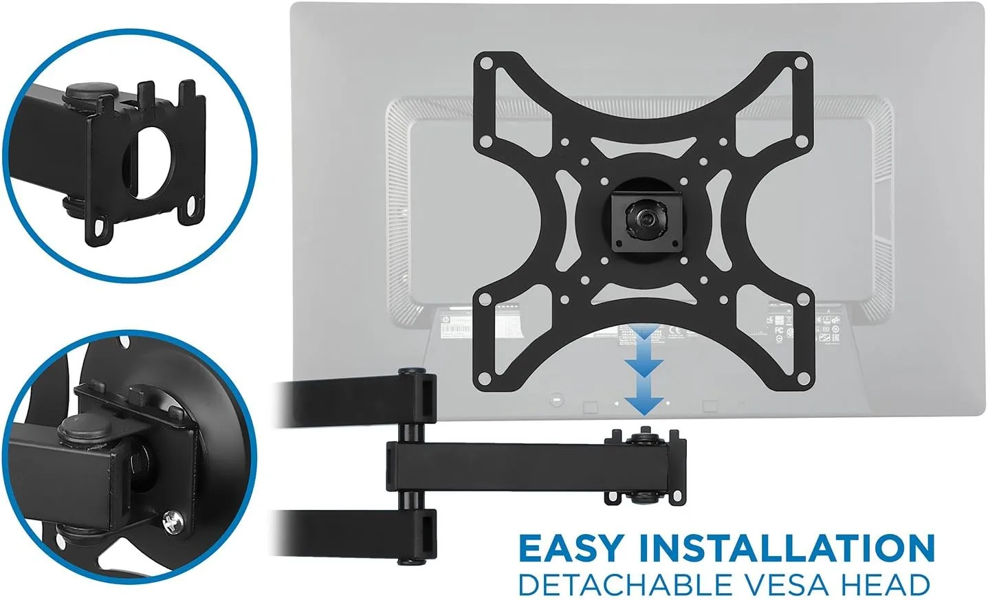 Mount-It! TV Wall Mount Bracket with Full Motion Arm Fits 13-42” Flat Screen TVs VESA 75, 100, 200