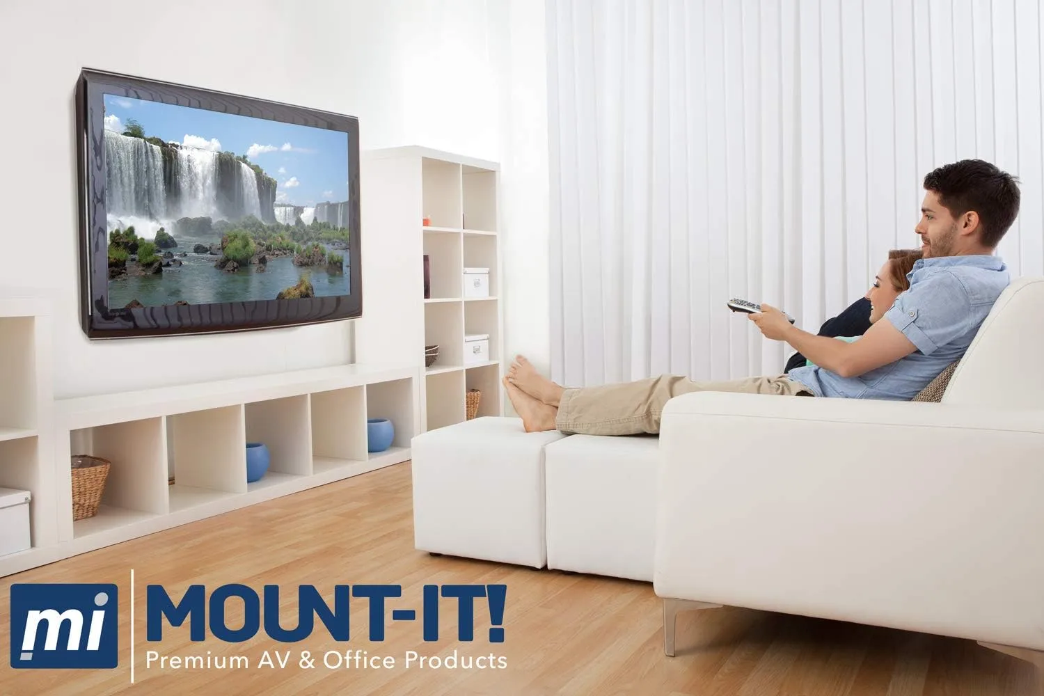 Mount-It! MI-203 Low Profile Fixed TV Wall Mount | Fits 13-32 Inch Screens | VESA 75x75 & 100x100 | Heavy-Duty Steel with 60