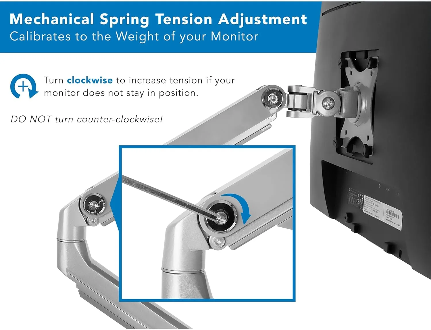 Mount-It! Single Monitor Desk Mount with Height Adjustable Mechanical Spring Arm