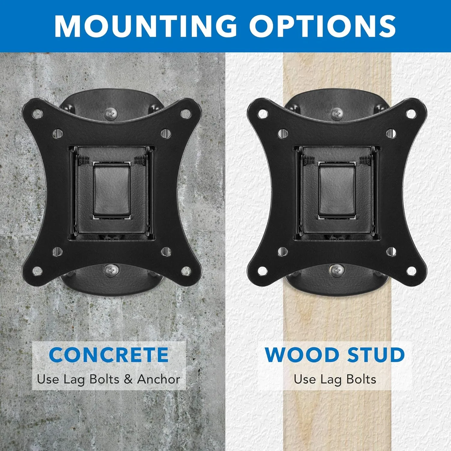 Mount-It! MI-2829 Small TV Monitor Wall Mount | RV TV Mount | Quick Release VESA Wall Mount | Fits 19 20 21 22 23 24 25 Inch