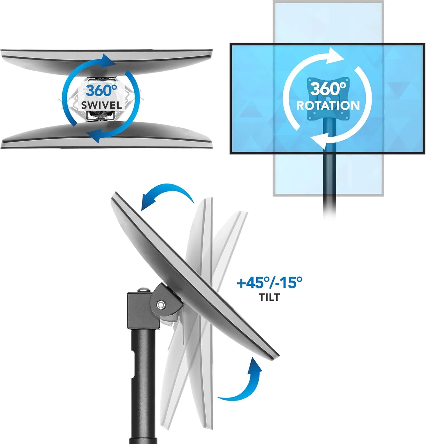 Mount-It! Point-of-Sale Register Stand for Checkout Stations and Screens with VESA Patterns | Height Adjustable Pole