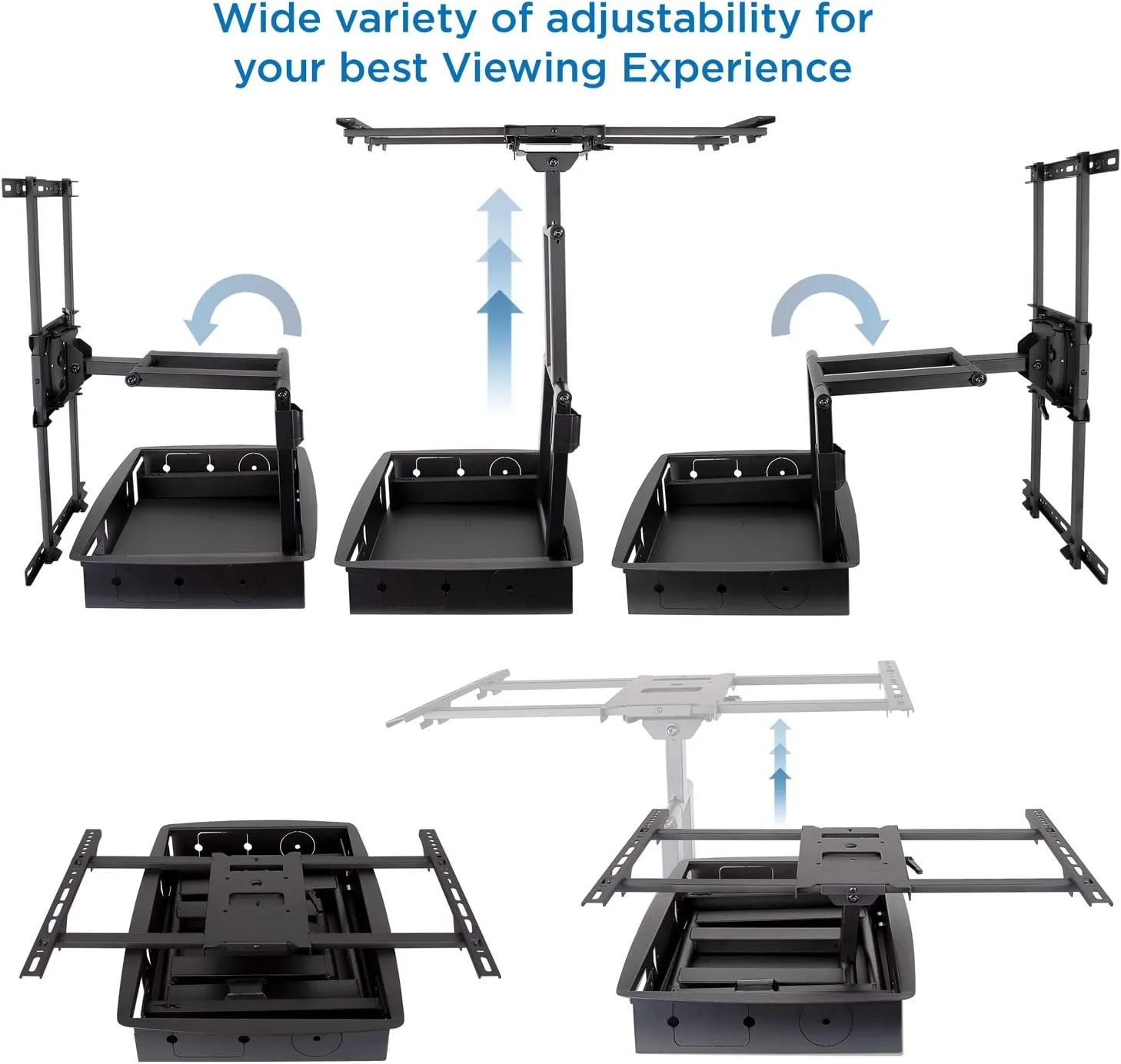 Mount-It! Recessed TV Wall Mount, Articulating Full Motion in-Wall TV Bracket for Flush Installation