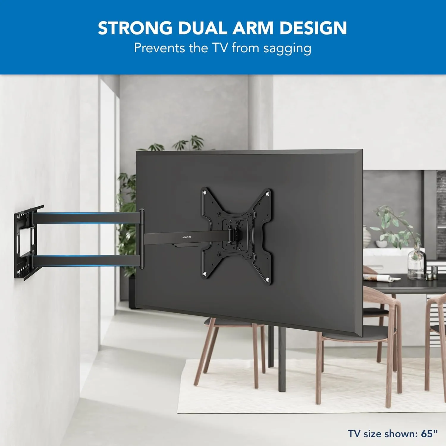 Mount-It! Long Arm TV Wall Mount, 40" Extra Long Reach Extension, Full Motion Extended Corner TV Mount