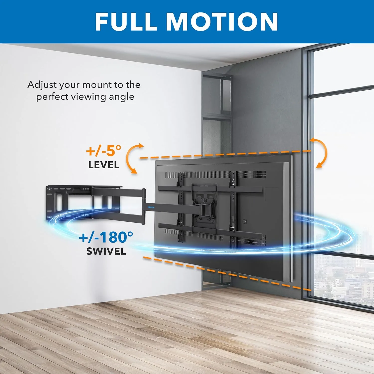 Mount-It! Long Arm TV Mount, Full Motion Long Extension Wall Bracket with 38.5 inch Extension,TV Wall Mount Fits Screens 40