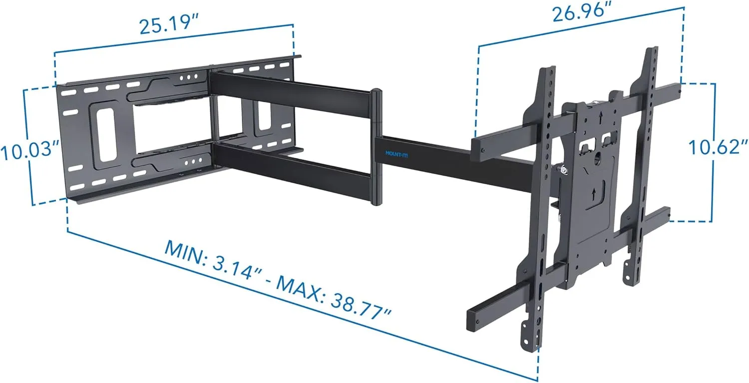 Mount-It! Long Arm TV Mount, Full Motion Long Extension Wall Bracket with 38.5 inch Extension,TV Wall Mount Fits Screens 40