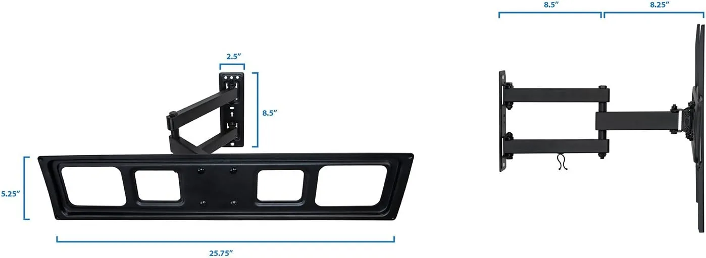 Mount-It! Full Motion TV Wall Mount | Single Stud Installation | Swivel
