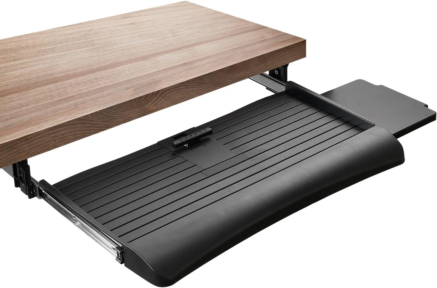 Mount-It! Keyboard Tray Under Desk with Adjustable Mouse Platform – Easy-Glide Sliding Drawer Under Desk Slide Out