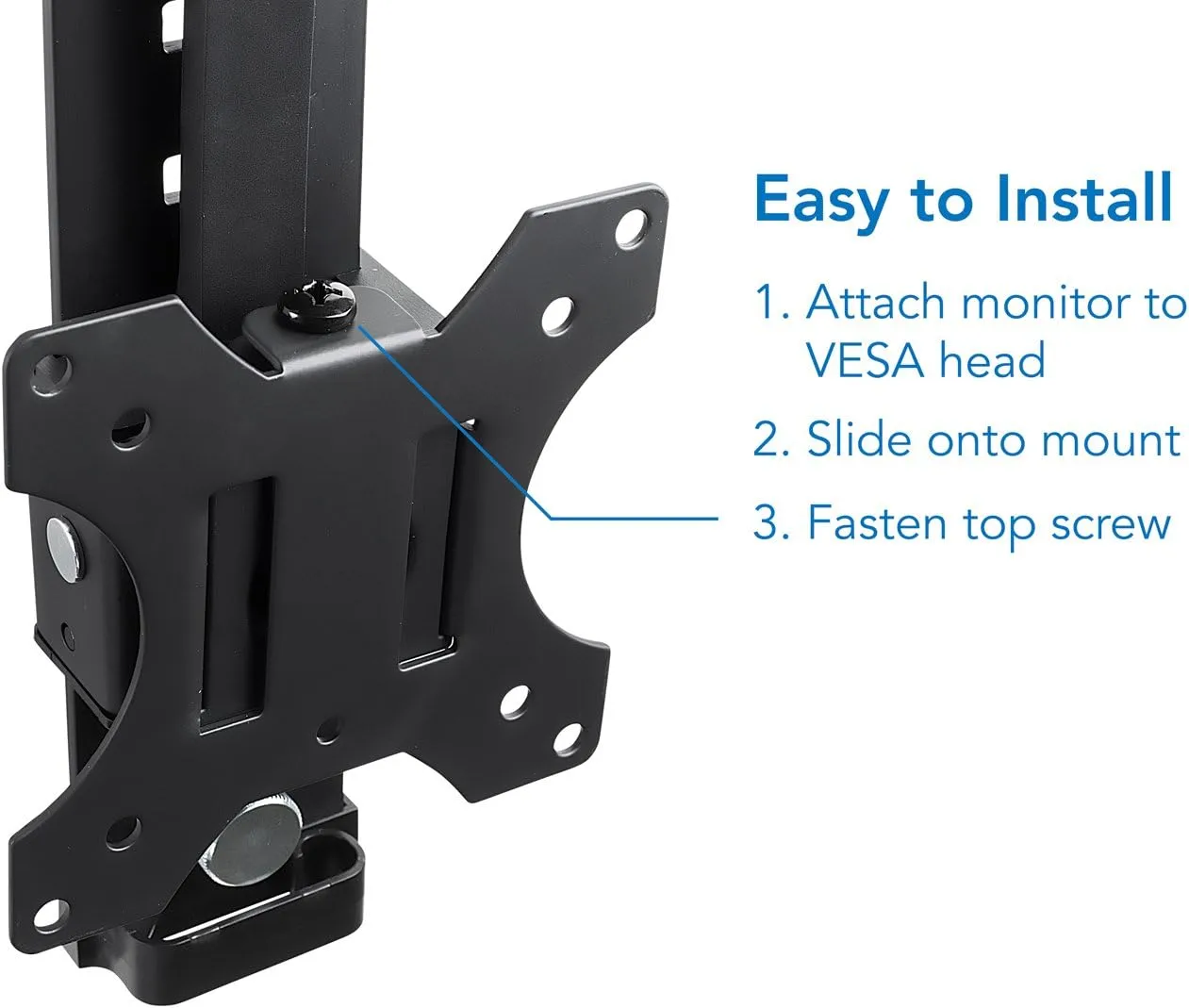 Mount-It! Cubicle Monitor Mount Hanger Attachment, Hanging Height Adjustable VESA Bracket for a 17" to 32" Screen