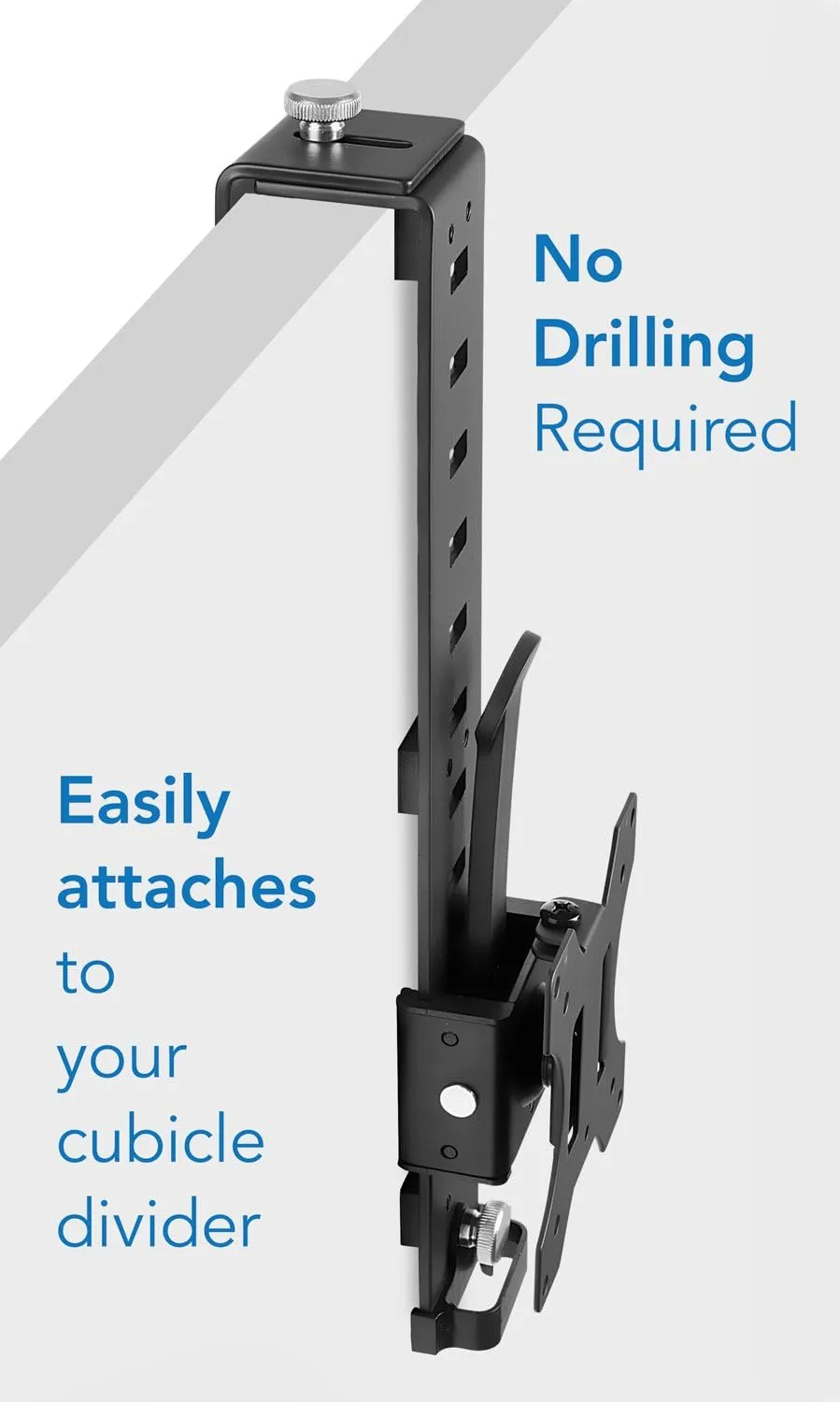 Mount-It! Cubicle Monitor Mount Hanger Attachment, Hanging Height Adjustable VESA Bracket for a 17" to 32" Screen