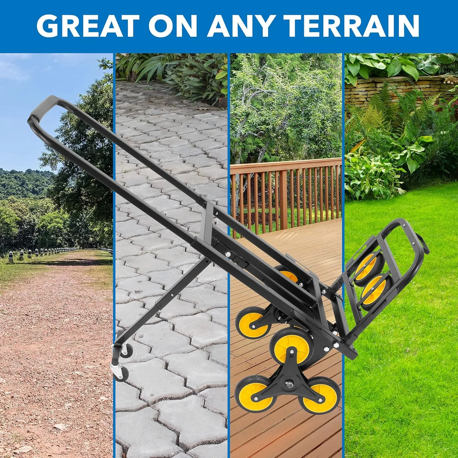 Mount-It! Stair Climbing Cart - 3 Wheel Stair Climbing Dolly - Easily Lift Heavy Items Up and Down Steps with Stair Climber