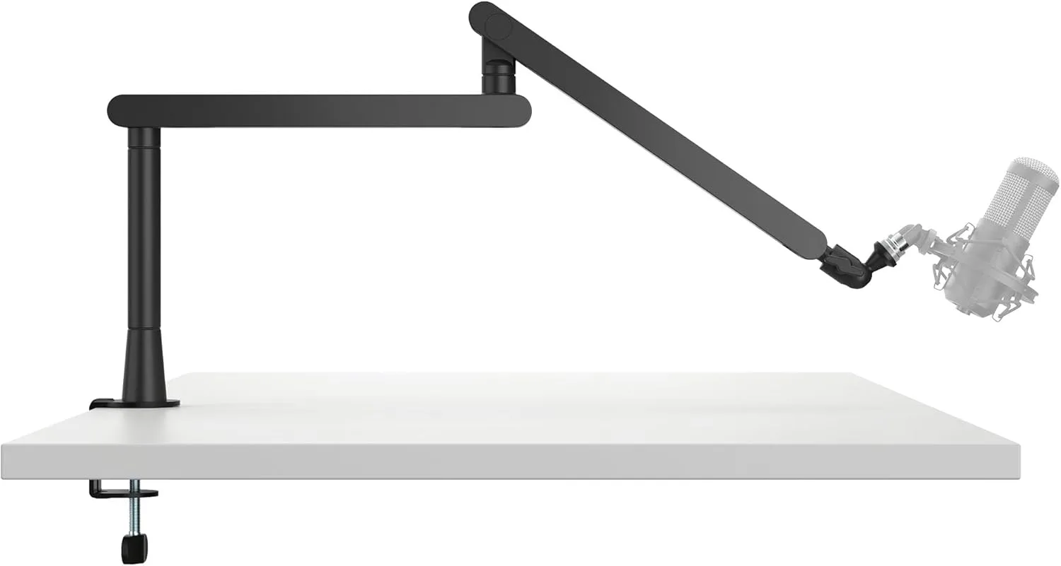 Mount-It! Mic Arm, Microphone Boom Arm, Adjustable Full Motion Mic Desk Mount, for Streaming, Gaming - to 27.8", Black