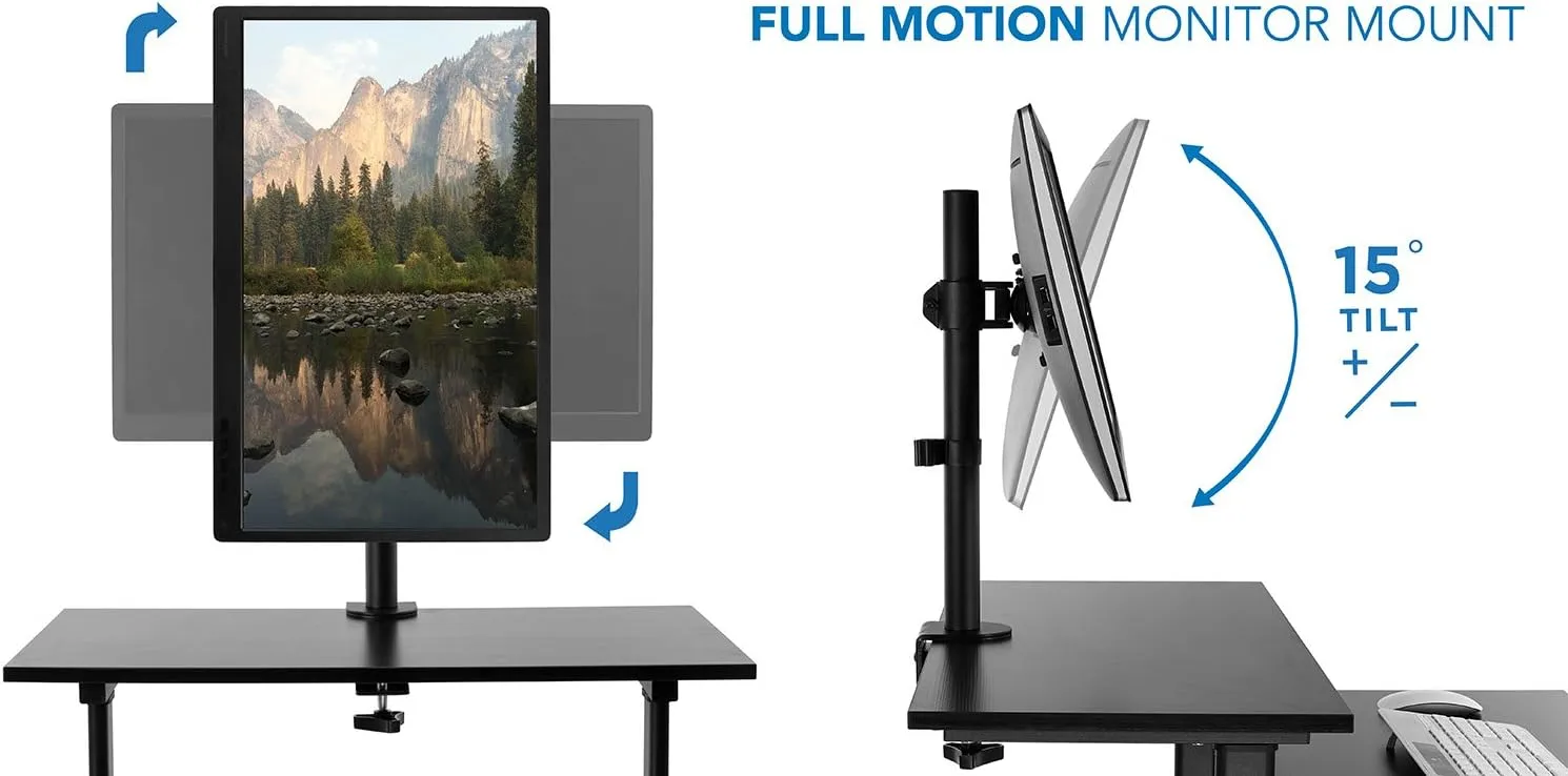 Mount-It! Mobile Computer Cart with Monitor Mount for Screen up to 32", Portable Desk on Wheels