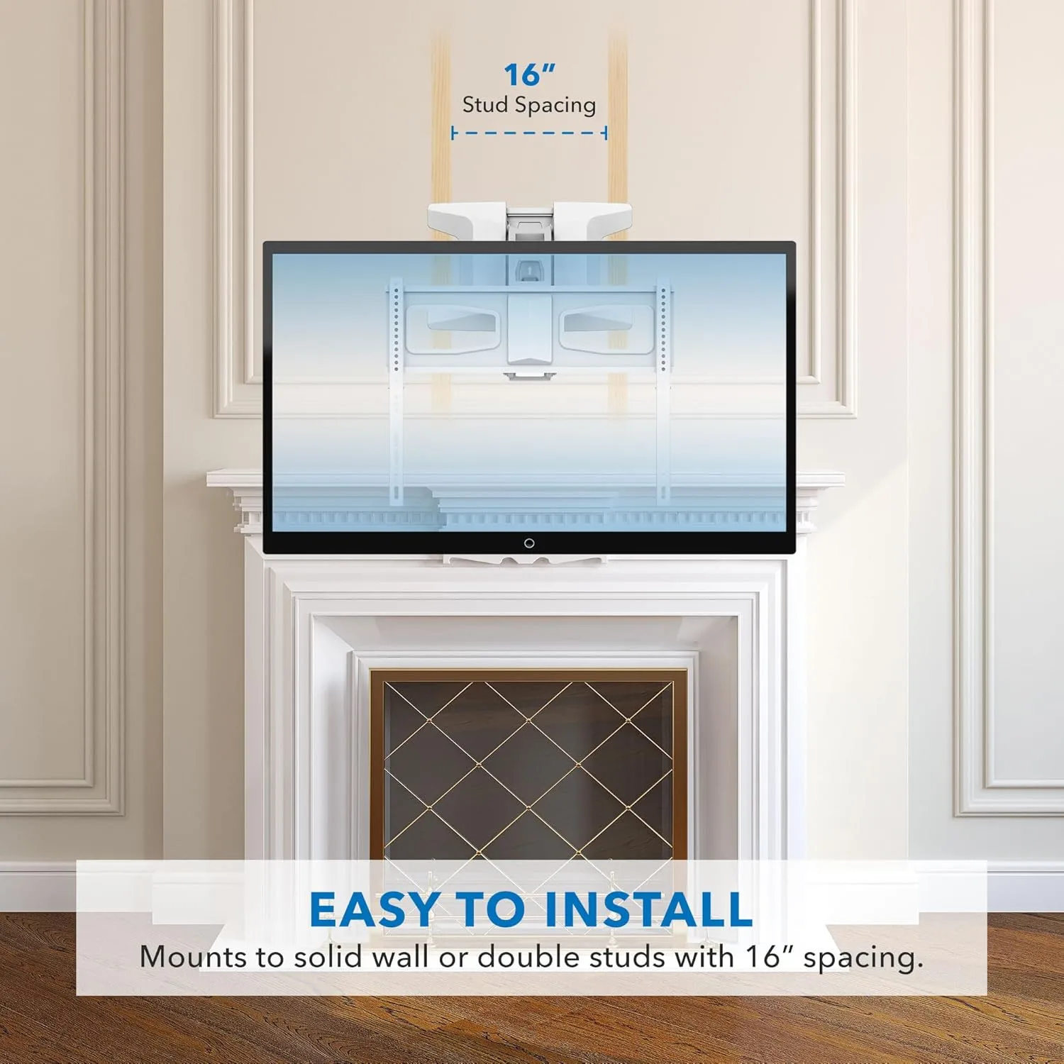 MOUNT-IT! Motorized Fireplace TV Wall Mount | Remote Control Electric Pull Down Mantel Mounting Bracket