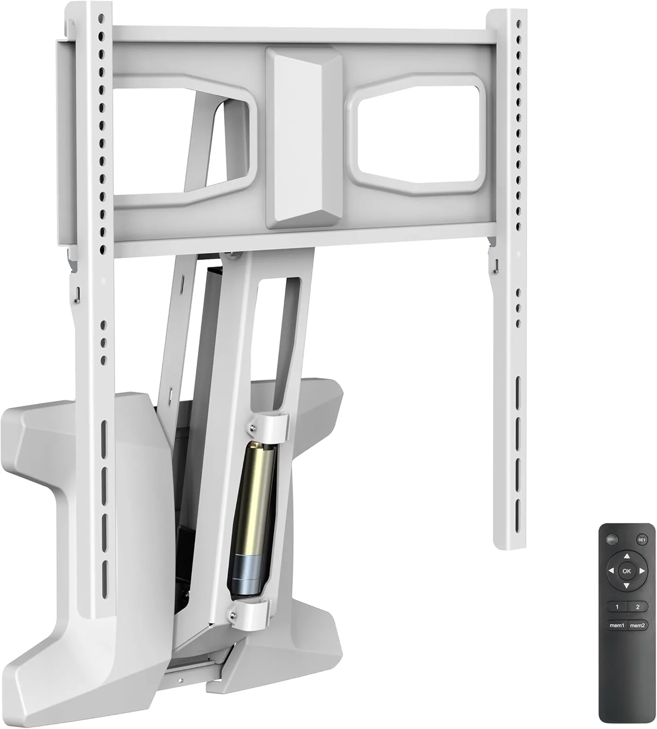 MOUNT-IT! Motorized Fireplace TV Wall Mount | Remote Control Electric Pull Down Mantel Mounting Bracket