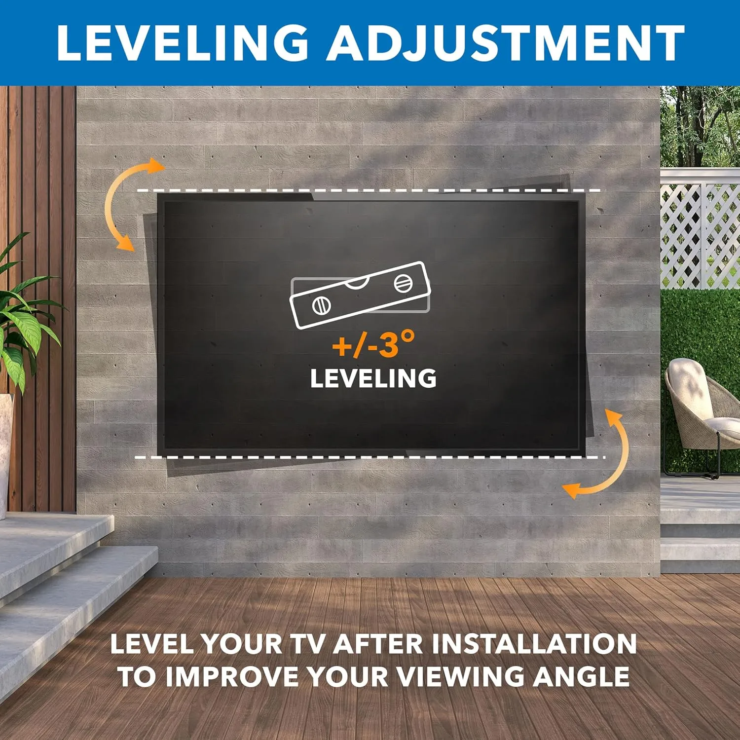 Mount-It! Outdoor TV Mount Weatherproof, Anti-Rust Anti-Corrosion Outside TV Bracket for Patio, Gazebo and Exterior