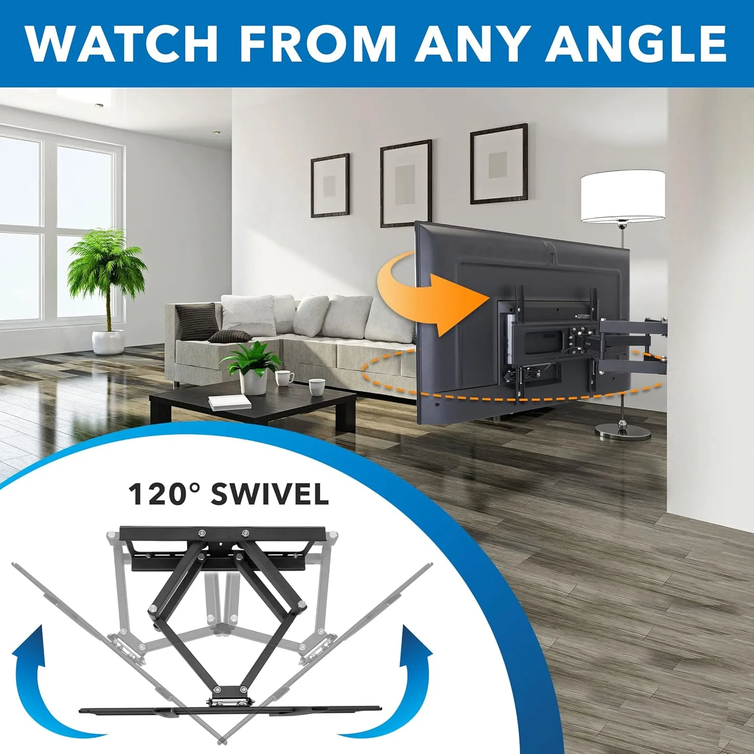 Mount-It! Outdoor TV Mount Weatherproof, Anti-Rust Anti-Corrosion Outside TV Bracket for Patio, Gazebo and Exterior
