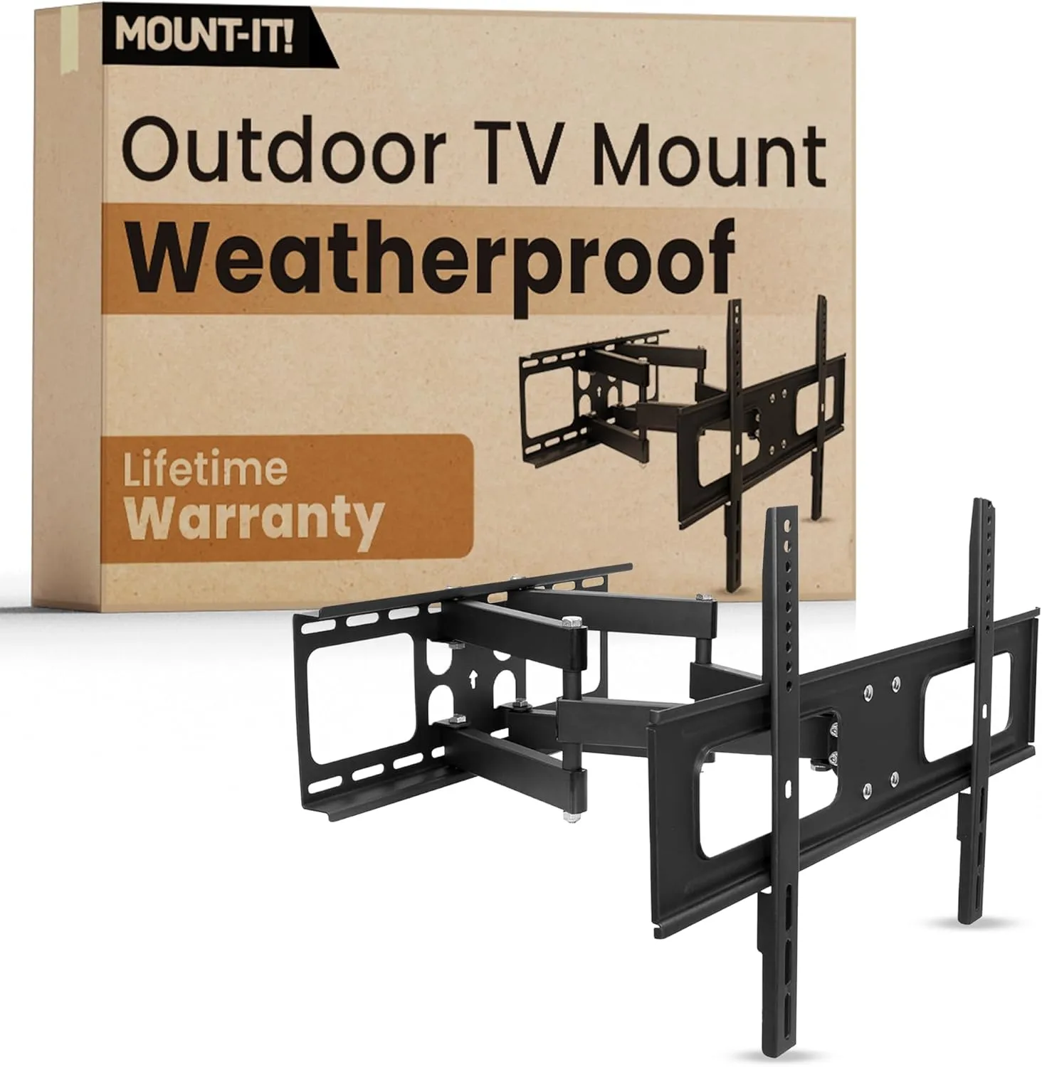 Mount-It! Outdoor TV Mount Weatherproof, Anti-Rust Anti-Corrosion Outside TV Bracket for Patio, Gazebo and Exterior