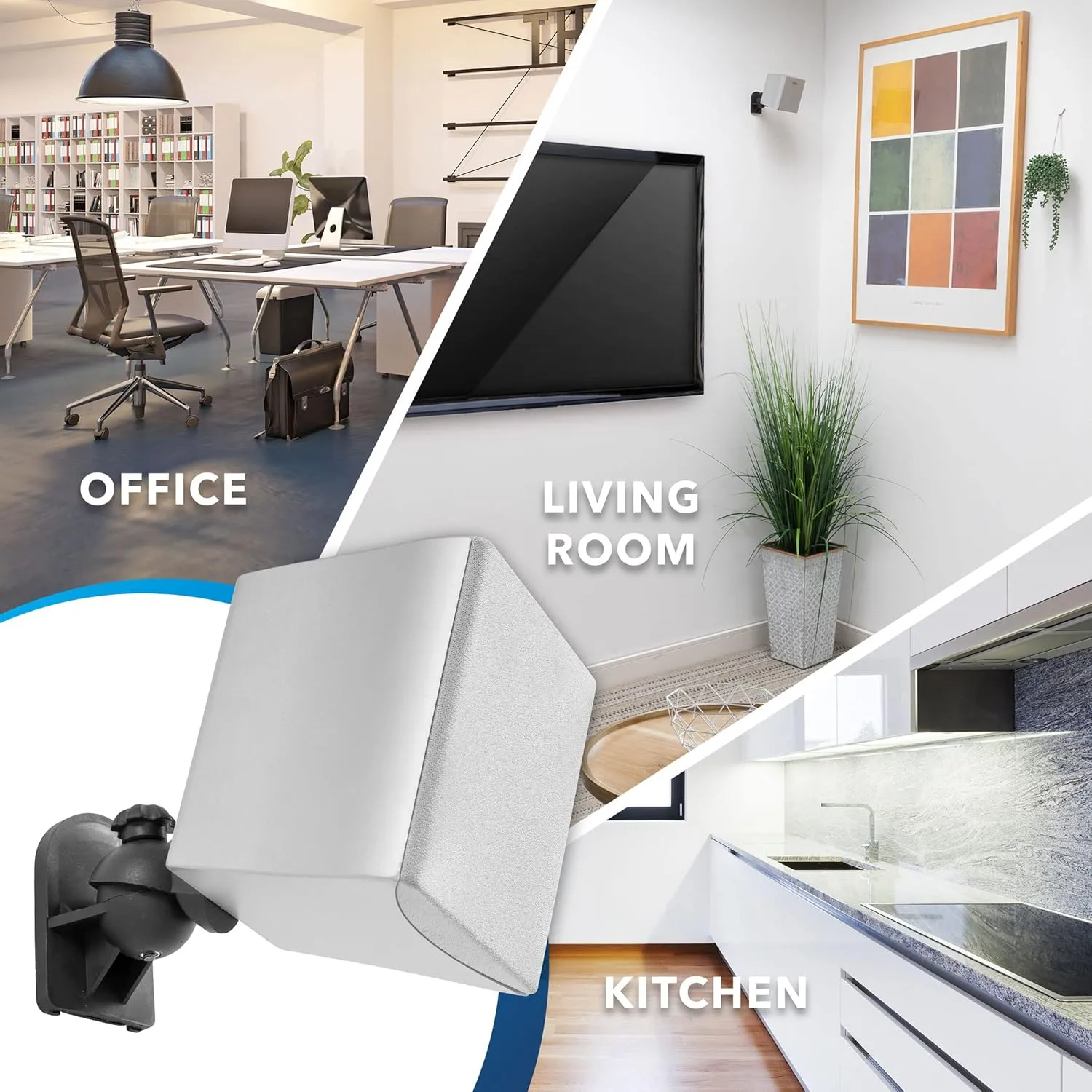 Mount-It! Speaker Wall Mount Full Motion Brackets for Surround Sound Satellite Ceiling and Bookshelf Speakers, 2 Mounts