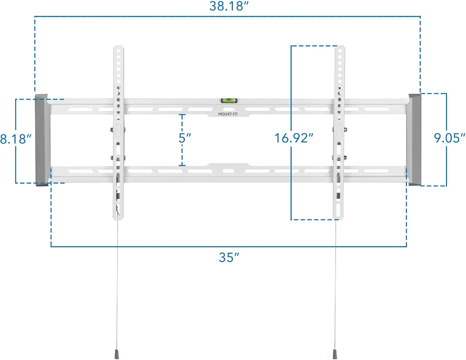 Mount-It! Tilting TV Wall Mount for 43"-90" TVs, Ultra Slim Heavy-Duty, White