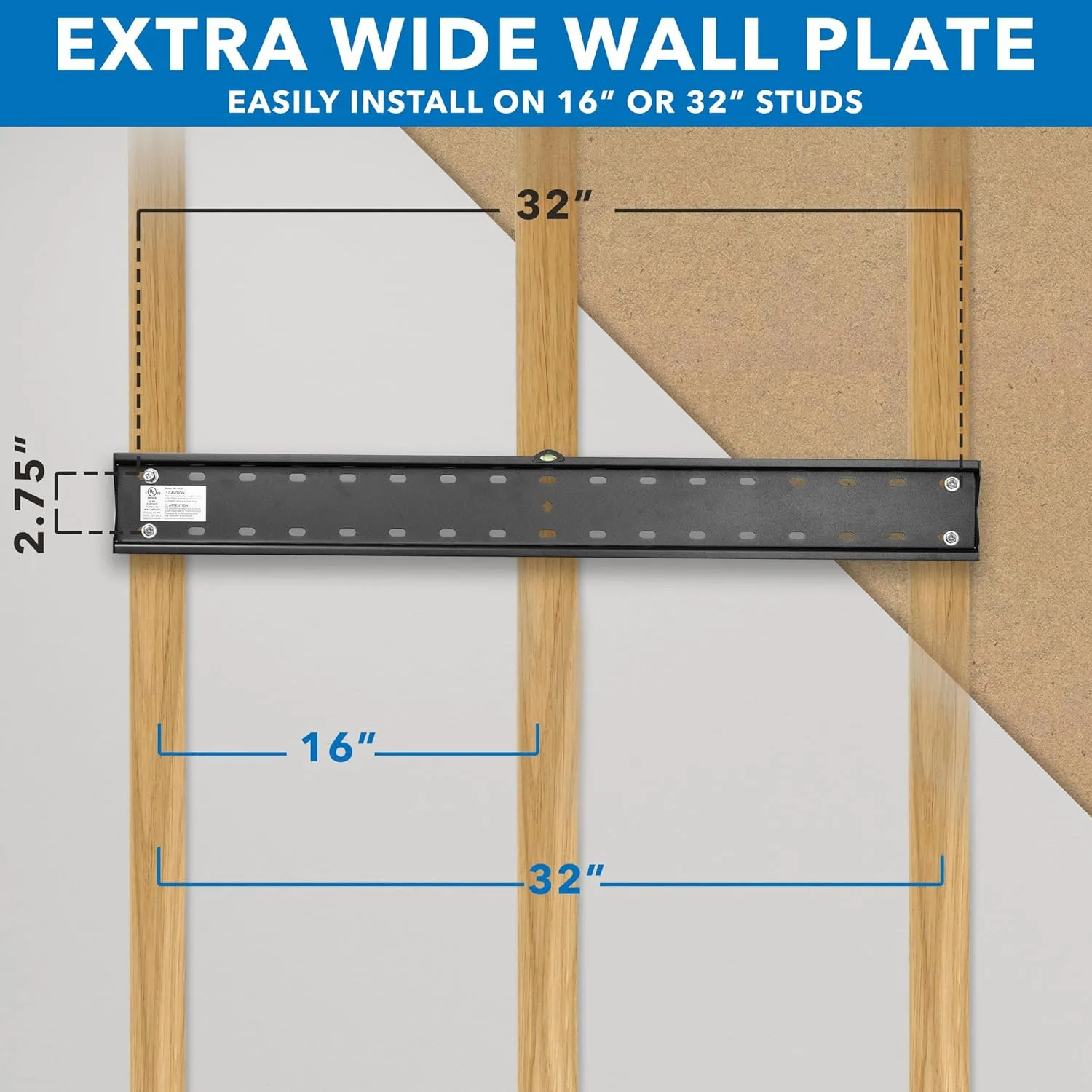 Mount-It! UL Certified Tilting TV Wall Mount for Most 43-90 Inch Flat Screen TVs