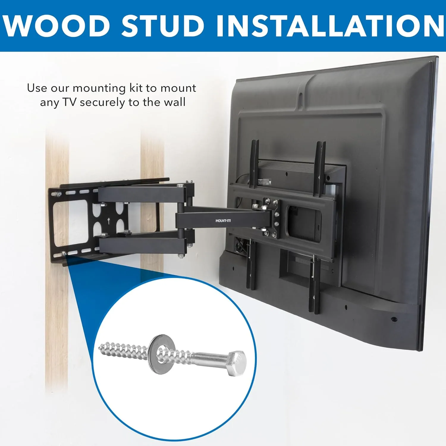 Mount-It! Universal TV Mounting Hardware Kit, Lag Screw and Drill Bit Set Includes Screws, Washers, Fischer Anchors