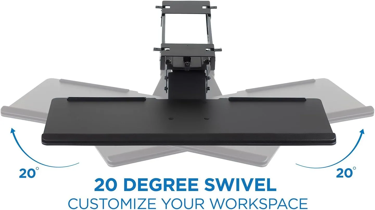 Mount-It! Under Desk Computer Keyboard and Mouse Tray, Slide Out Ergonomic Keyboard Drawer with Gel Wrist Pad, Tilt