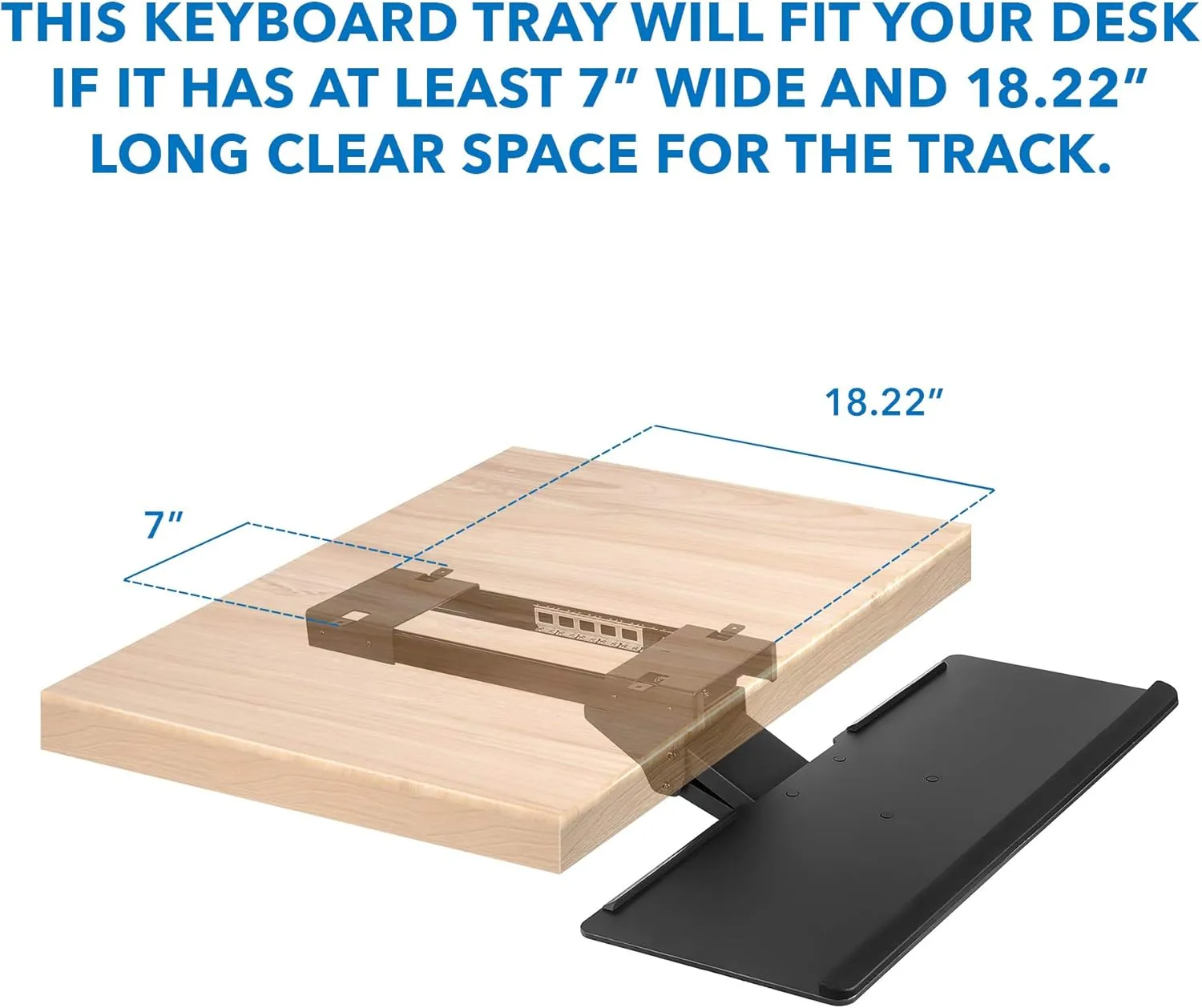 Mount-It! Under Desk Computer Keyboard and Mouse Tray, Slide Out Ergonomic Keyboard Drawer with Gel Wrist Pad, Tilt