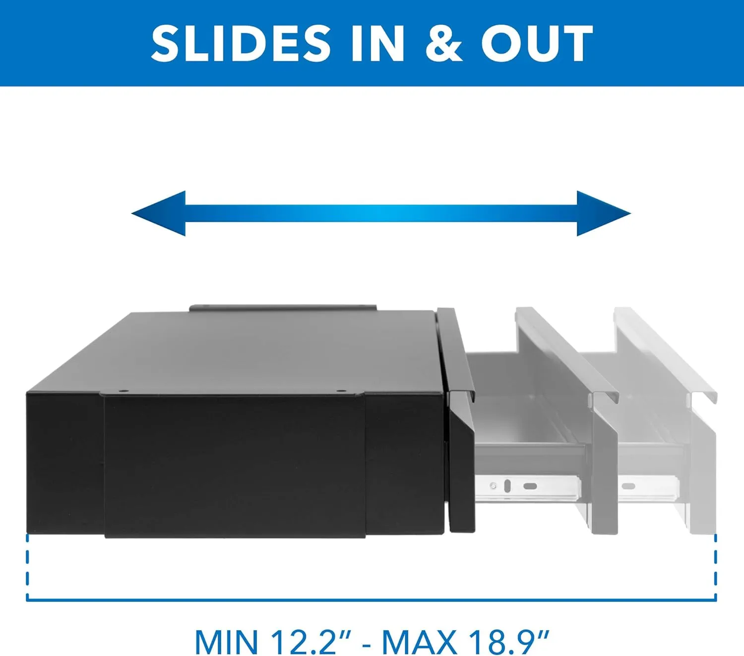 Mount-It! Under Desk Pull-Out Drawer with Lock and 2 Keys Included | Office Storage Organizer | Mounts to Desktops Tables