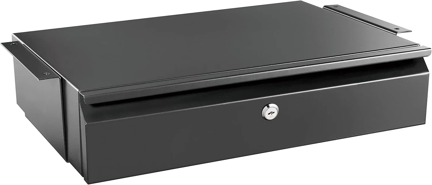 Mount-It! Under Desk Pull-Out Drawer with Lock and 2 Keys Included | Office Storage Organizer | Mounts to Desktops Tables