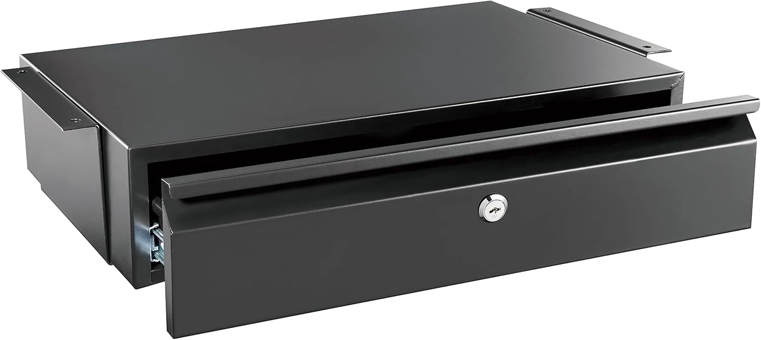 Mount-It! Under Desk Pull-Out Drawer with Lock and 2 Keys Included | Office Storage Organizer | Mounts to Desktops Tables