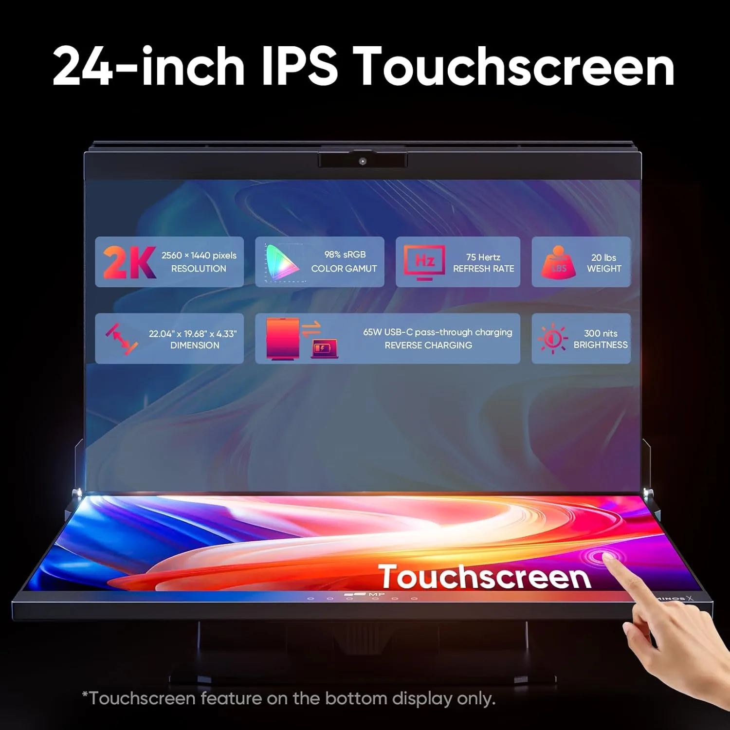MP Mobile Pixels Geminos Dual-Stacked 24in Monitor