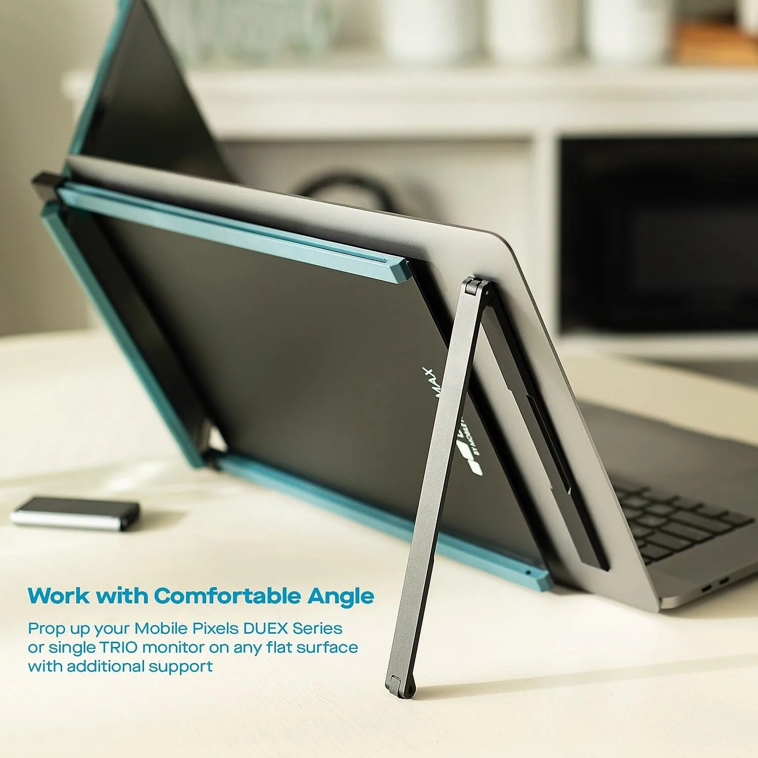 MP Mobile Pixels Portable Laptop Screen Levstand, Height Adjustable Ergonomic Monitor Stand (Black)