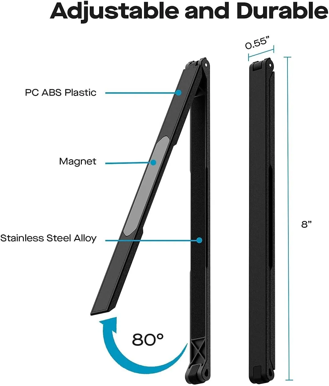 MP Mobile Pixels Portable Laptop Screen Levstand, Height Adjustable Ergonomic Monitor Stand (Black)